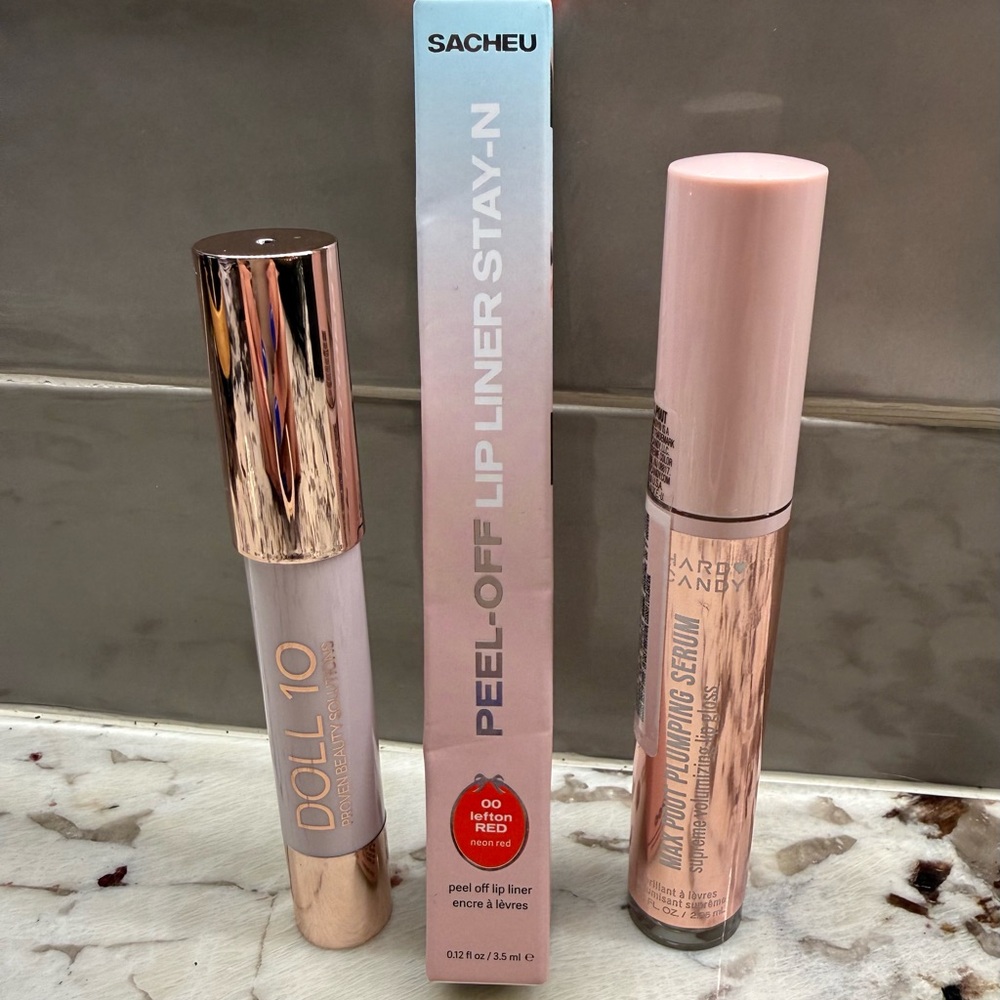 Sacheu Peel-Off Lip Liner Stay-N-Doll 10 Lip Crayon-Hard Candy Plumping Serum